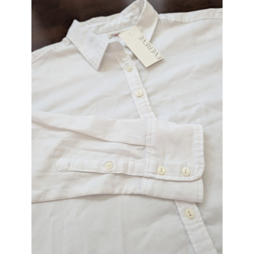 Faherty Brand Women Size Sm White Stretch Oxford Cropped Button Down Shirt NWT - Picture 2 of 9